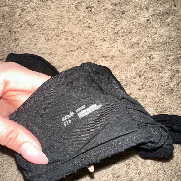 Aerie Ribbed Bandeau Front Tie Bikini Top - Picture 5 of 6